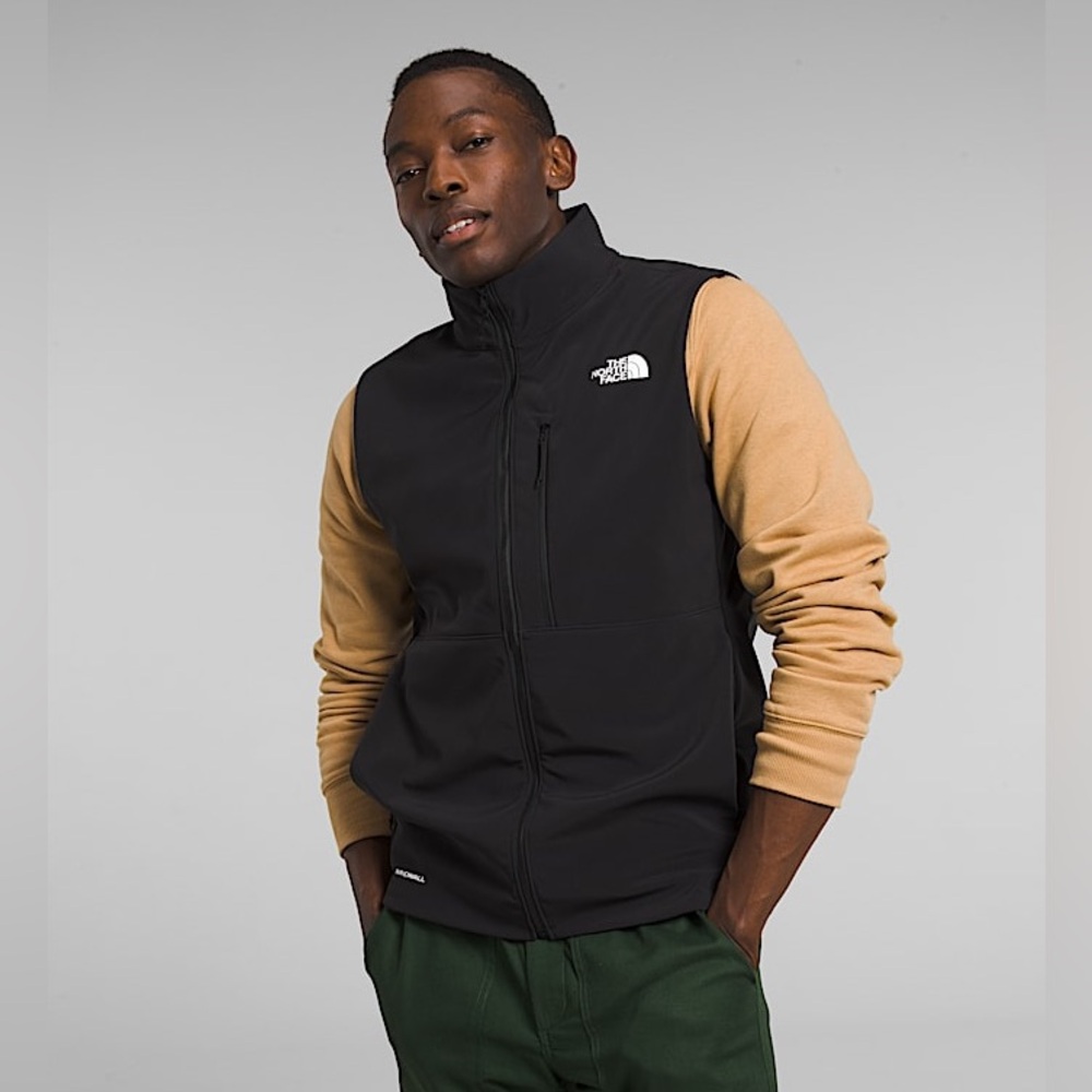 Men’s North Face Windwall Zip Up Vest in Black Lined, Pockets Size XL
